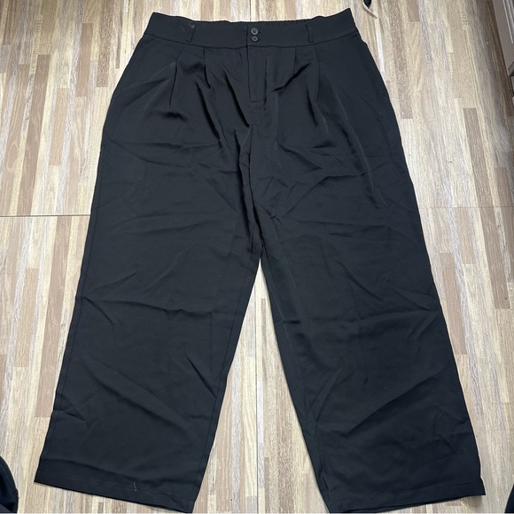 HALARA Women’s Black Wide Leg, Pleated Front Pants 2X - Picture 1 of 11